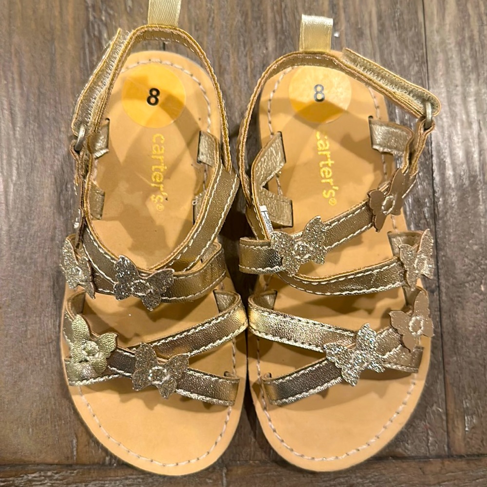 Carters gold toddler sandals size 8